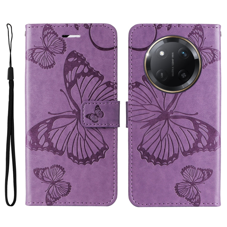 For Honor X9C 5G Global 3D Butterfly Embossed Pattern Flip Leather Phone Case