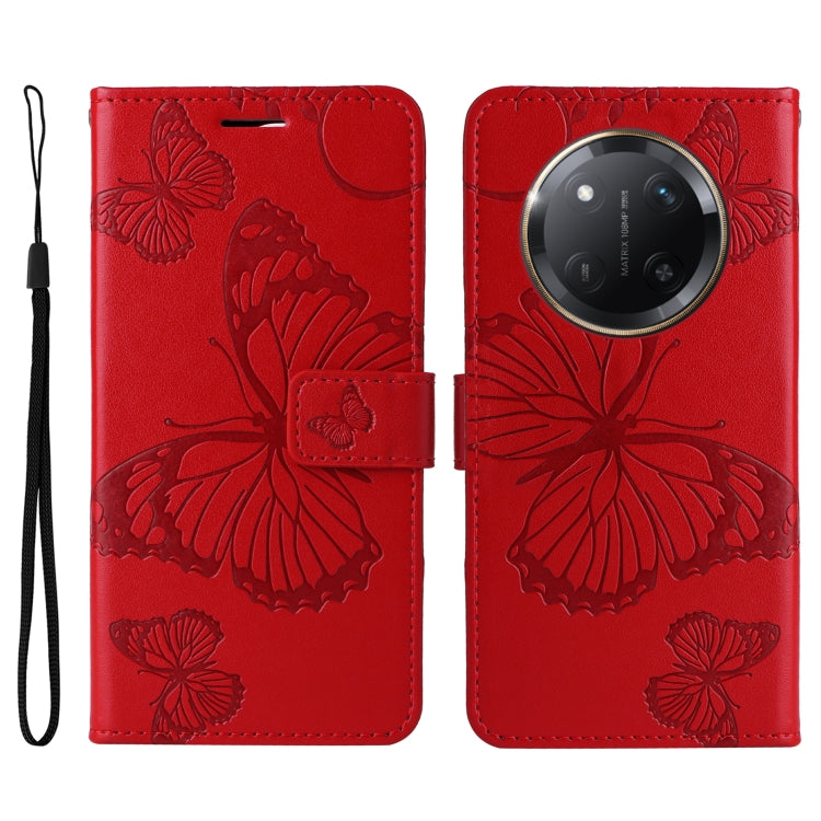 For Honor X9C 5G Global 3D Butterfly Embossed Pattern Flip Leather Phone Case
