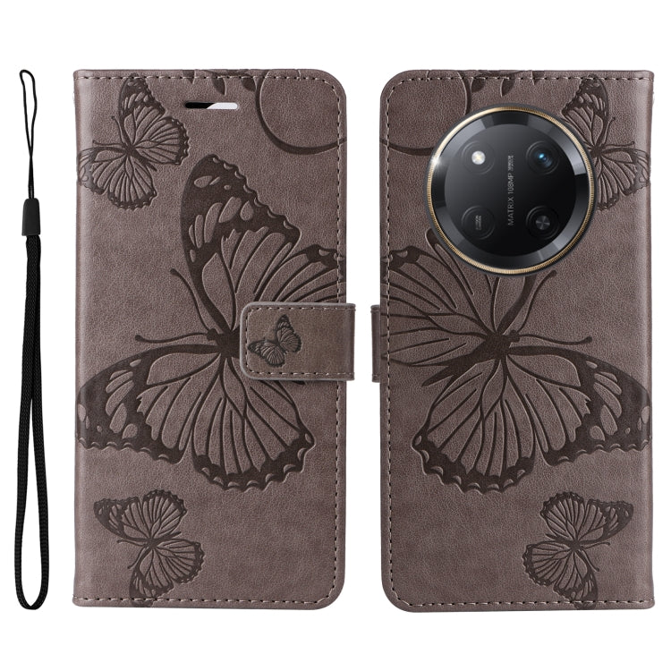 For Honor X9C 5G Global 3D Butterfly Embossed Pattern Flip Leather Phone Case