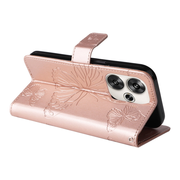 For Xiaomi Poco F6 3D Butterfly Embossed Pattern Flip Leather Phone Case