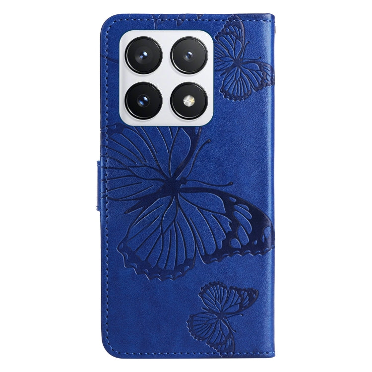 For Xiaomi 14T Pro 3D Butterfly Embossed Pattern Flip Leather Phone Case