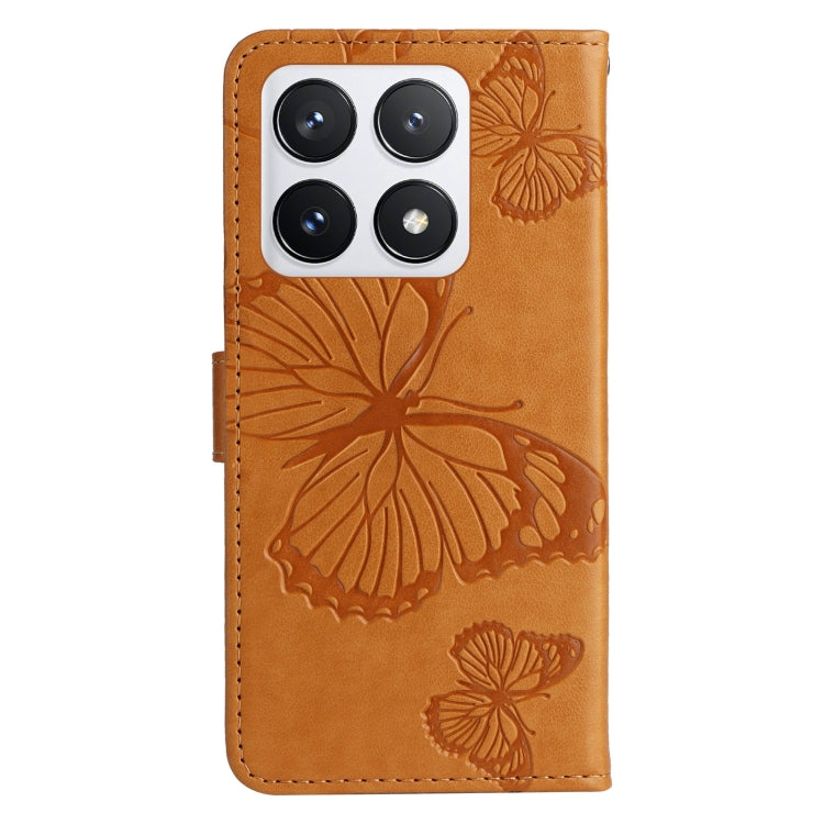 For Xiaomi 14T Pro 3D Butterfly Embossed Pattern Flip Leather Phone Case