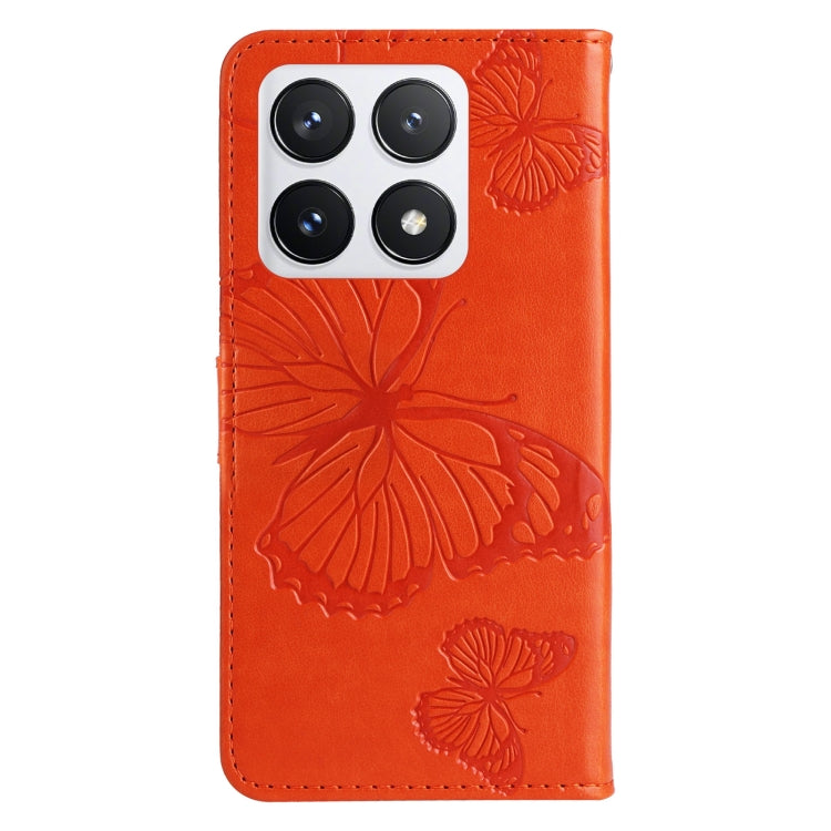 For Xiaomi 14T Pro 3D Butterfly Embossed Pattern Flip Leather Phone Case