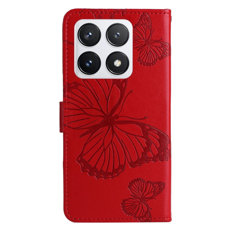 For Xiaomi 14T Pro 3D Butterfly Embossed Pattern Flip Leather Phone Case