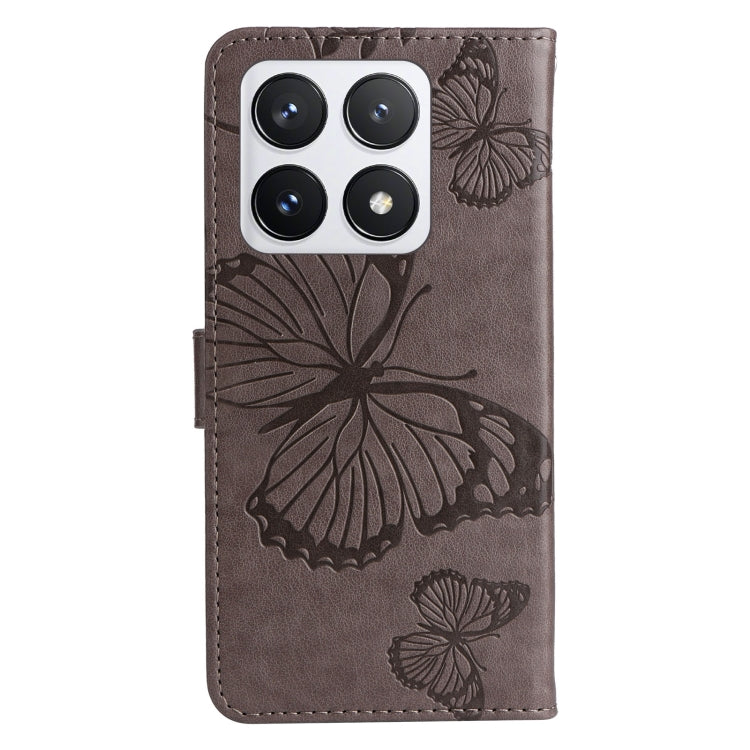 For Xiaomi 14T Pro 3D Butterfly Embossed Pattern Flip Leather Phone Case
