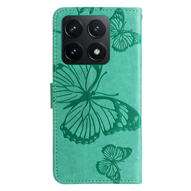 For Xiaomi 14T 3D Butterfly Embossed Pattern Flip Leather Phone Case