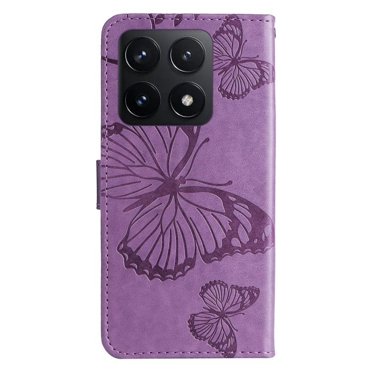For Xiaomi 14T 3D Butterfly Embossed Pattern Flip Leather Phone Case