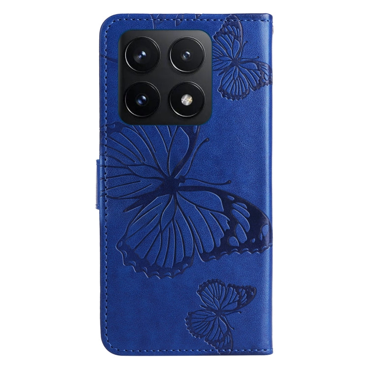 For Xiaomi 14T 3D Butterfly Embossed Pattern Flip Leather Phone Case