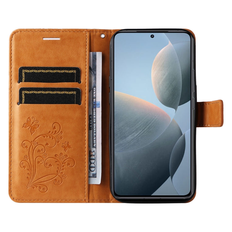 For Xiaomi 14T 3D Butterfly Embossed Pattern Flip Leather Phone Case