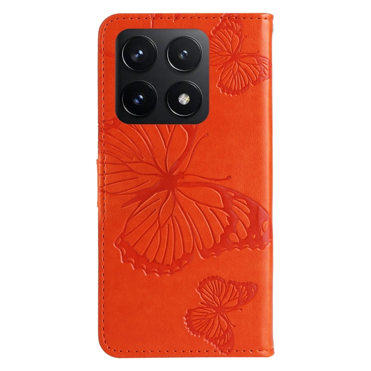 For Xiaomi 14T 3D Butterfly Embossed Pattern Flip Leather Phone Case