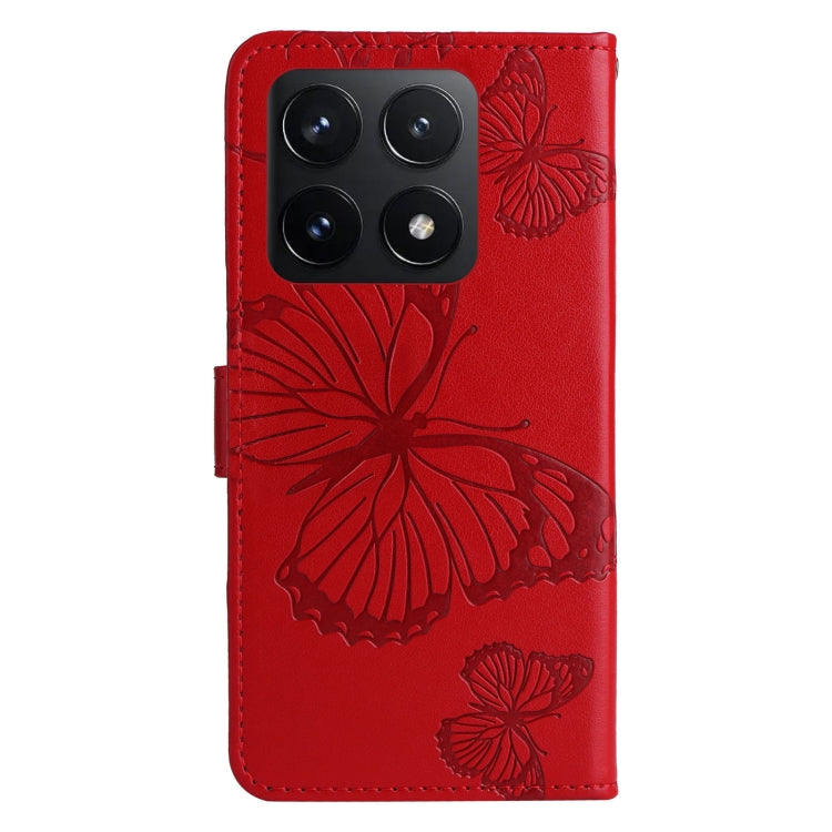 For Xiaomi 14T 3D Butterfly Embossed Pattern Flip Leather Phone Case