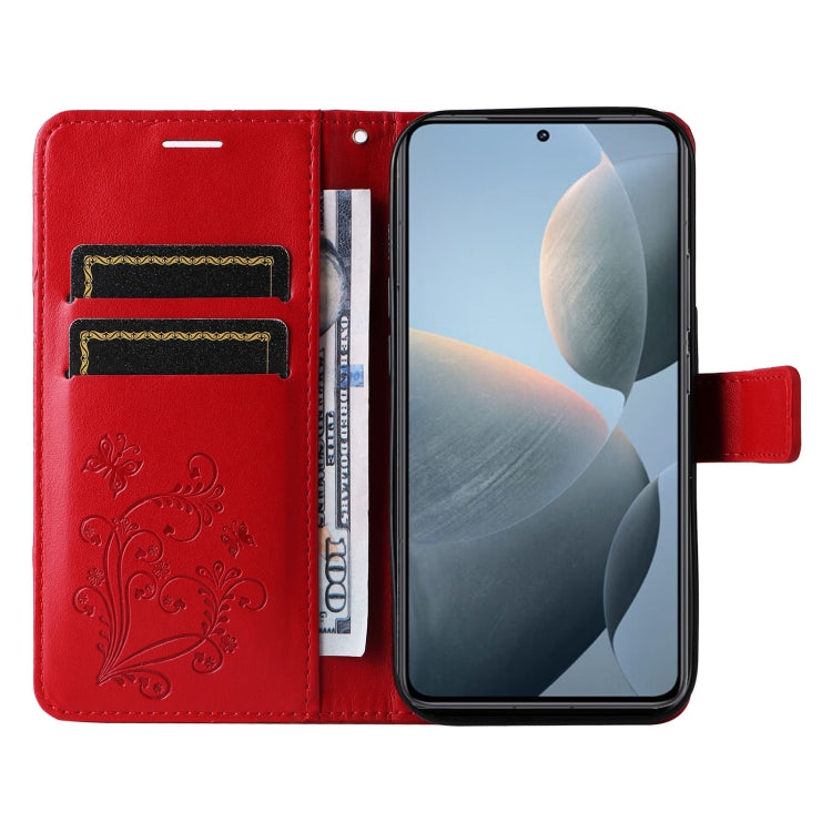For Xiaomi 14T 3D Butterfly Embossed Pattern Flip Leather Phone Case