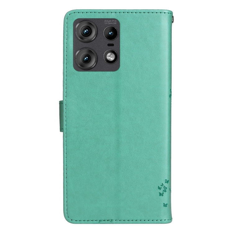 For Motorola Edge 50 Pro Tree & Cat Embossed Pattern Flip Leather Phone Case
