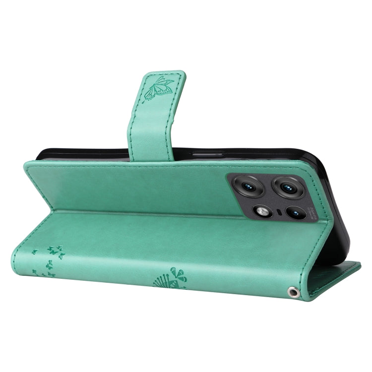 For Motorola Edge 50 Pro Tree & Cat Embossed Pattern Flip Leather Phone Case