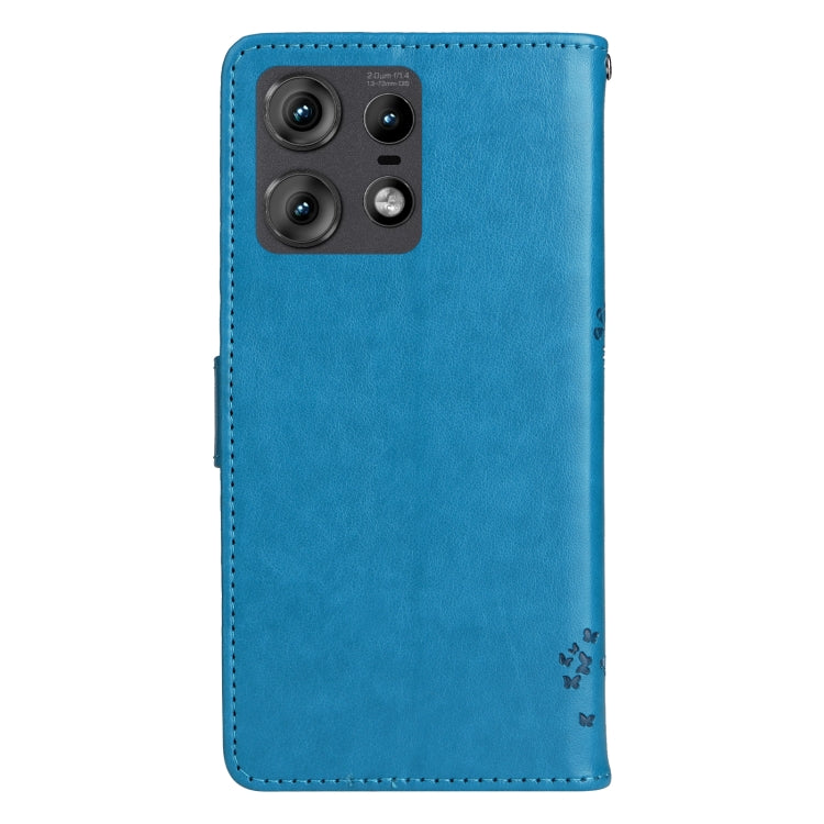 For Motorola Edge 50 Pro Tree & Cat Embossed Pattern Flip Leather Phone Case