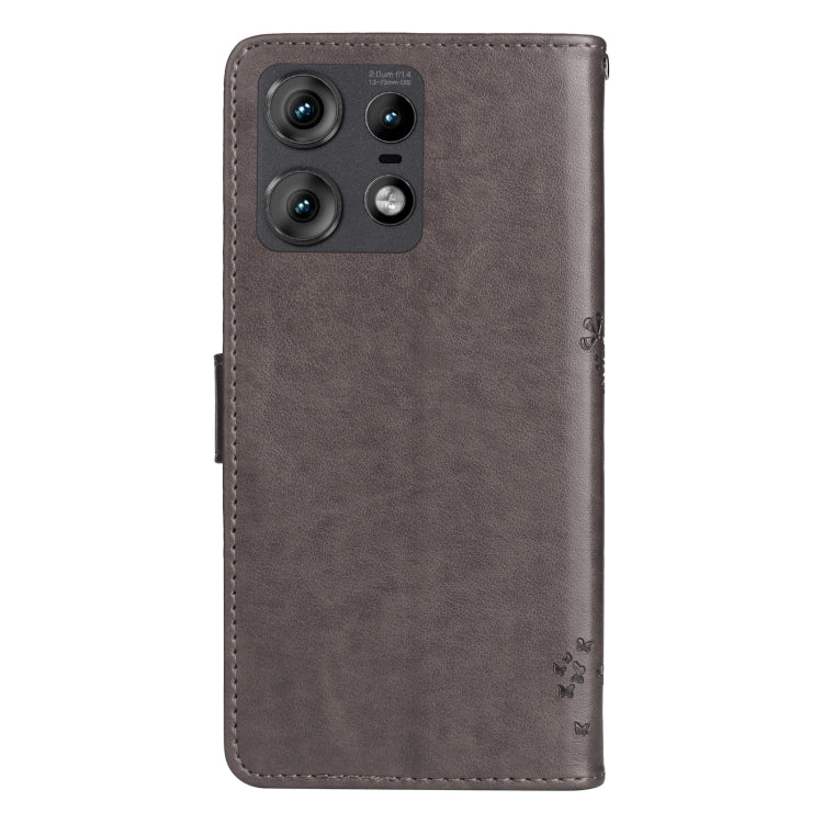 For Motorola Edge 50 Pro Tree & Cat Embossed Pattern Flip Leather Phone Case
