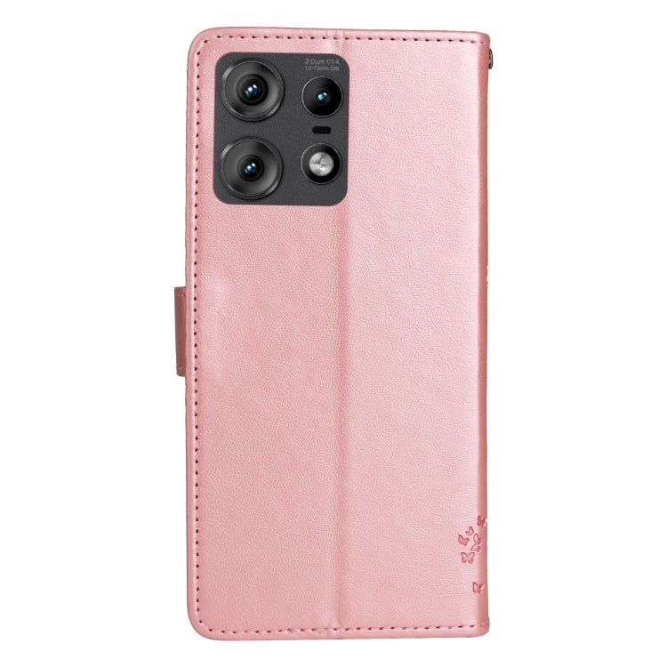For Motorola Edge 50 Pro Tree & Cat Embossed Pattern Flip Leather Phone Case