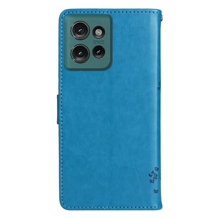 For Motorola Edge 50 5G Tree & Cat Embossed Pattern Flip Leather Phone Case