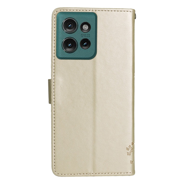 For Motorola Edge 50 5G Tree & Cat Embossed Pattern Flip Leather Phone Case