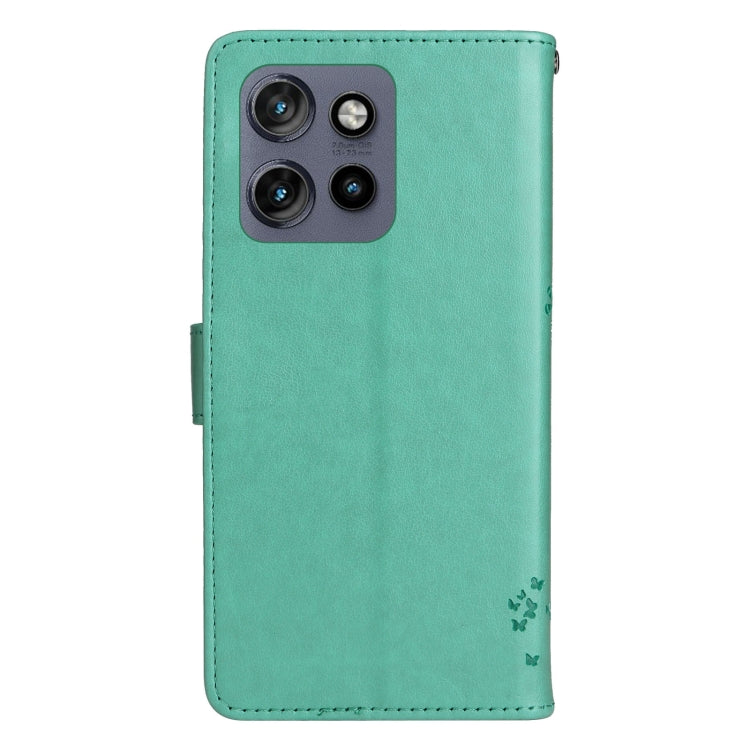 For Motorola Edge 50 Neo Tree & Cat Embossed Pattern Flip Leather Phone Case