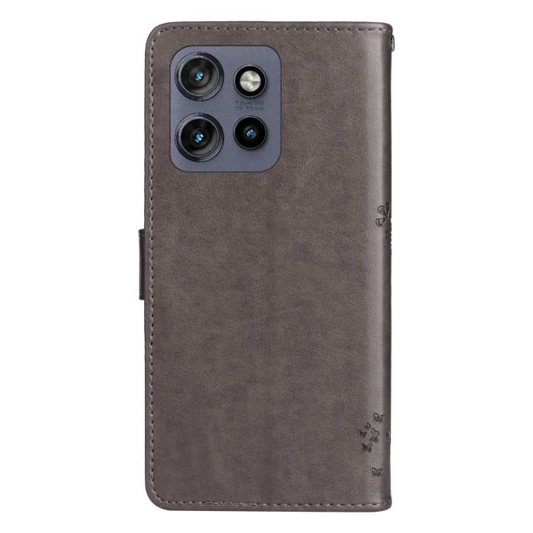For Motorola Edge 50 Neo Tree & Cat Embossed Pattern Flip Leather Phone Case