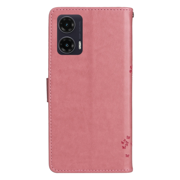 For Motorola Moto G35 Tree & Cat Embossed Pattern Flip Leather Phone Case