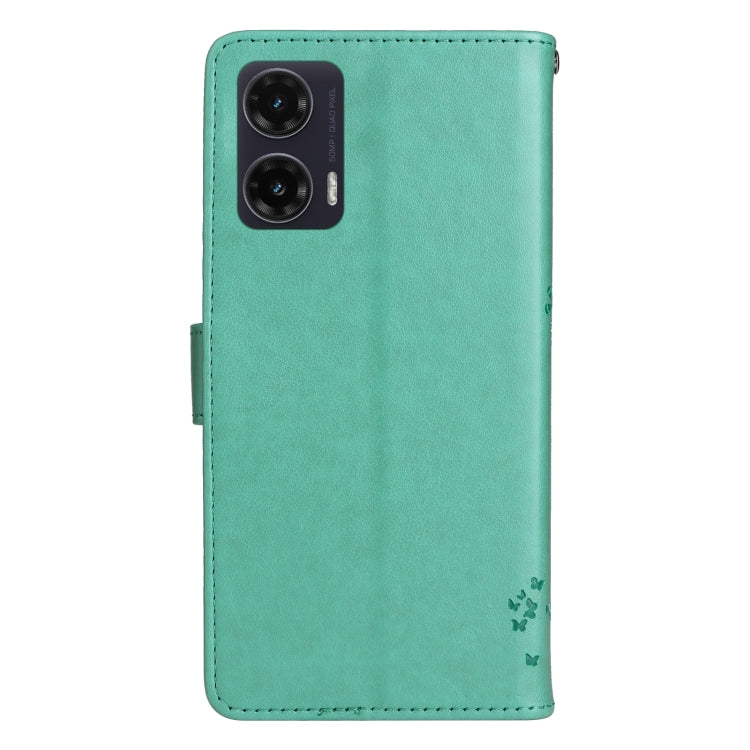 For Motorola Moto G35 Tree & Cat Embossed Pattern Flip Leather Phone Case