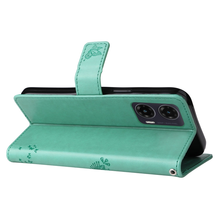 For Motorola Moto G35 Tree & Cat Embossed Pattern Flip Leather Phone Case