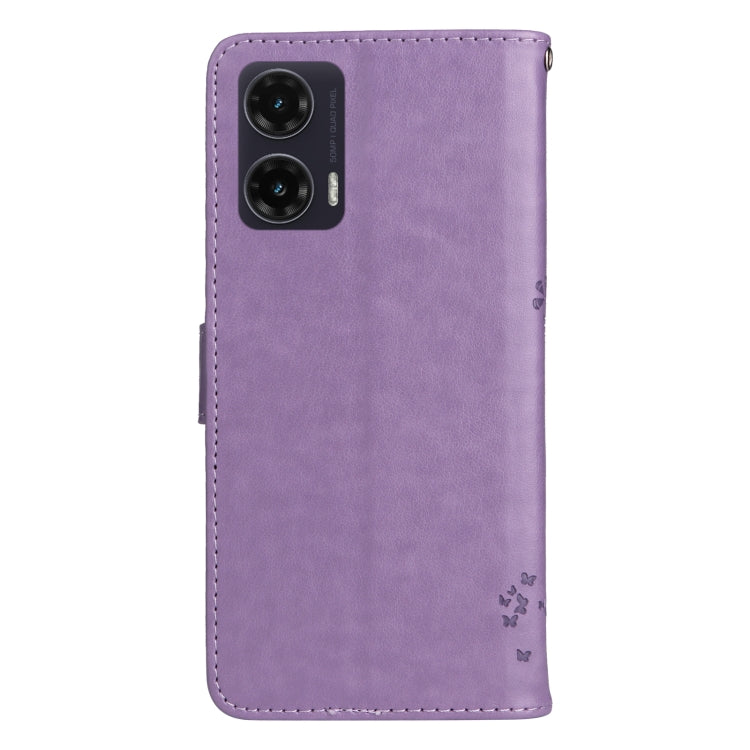 For Motorola Moto G35 Tree & Cat Embossed Pattern Flip Leather Phone Case
