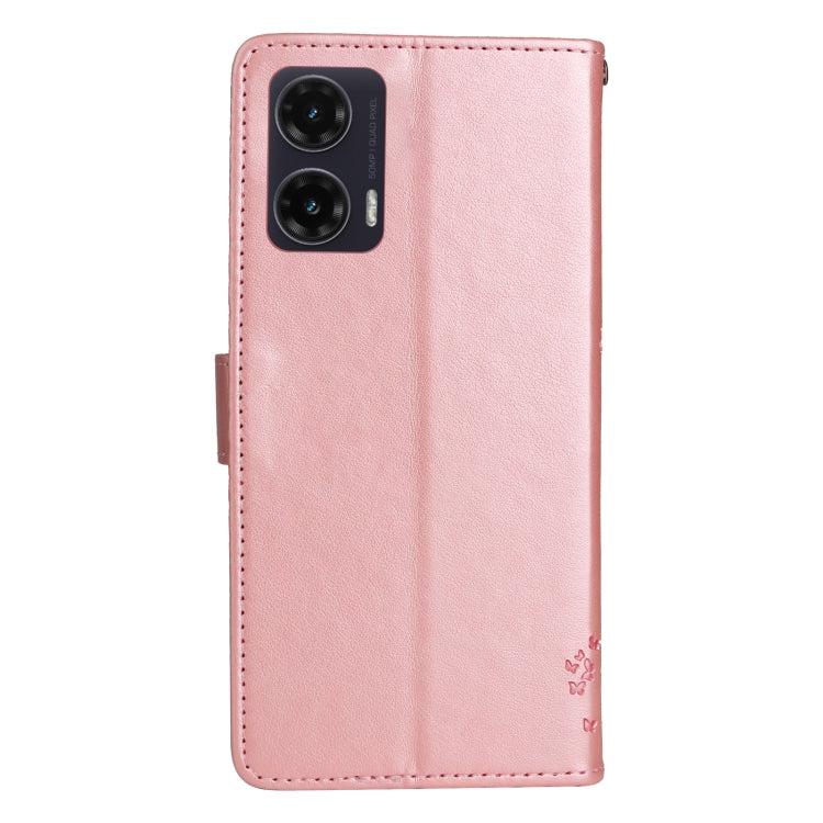 For Motorola Moto G35 Tree & Cat Embossed Pattern Flip Leather Phone Case