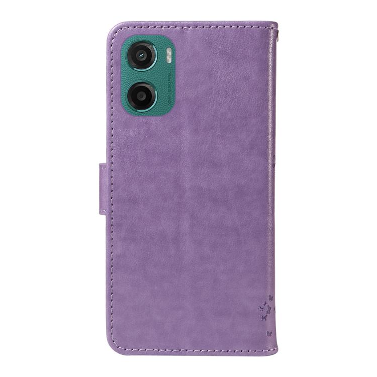 For Motorola Moto G05 Tree & Cat Embossed Pattern Flip Leather Phone Case
