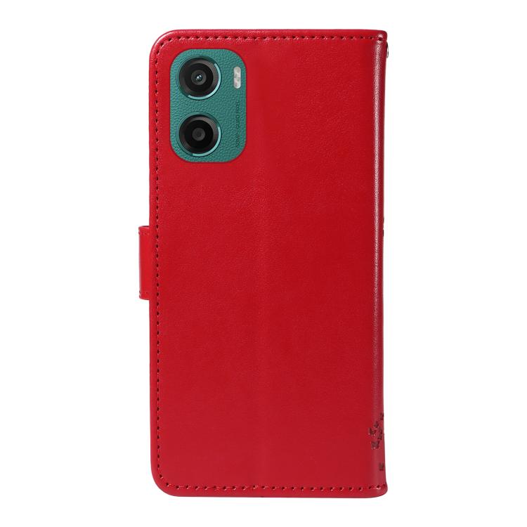 For Motorola Moto G05 Tree & Cat Embossed Pattern Flip Leather Phone Case