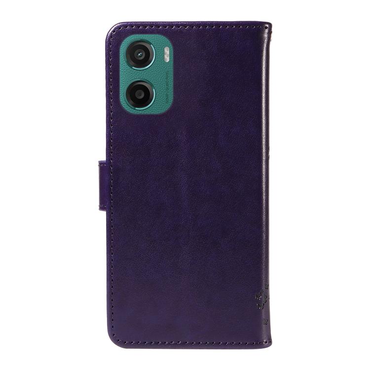 For Motorola Moto G05 Tree & Cat Embossed Pattern Flip Leather Phone Case