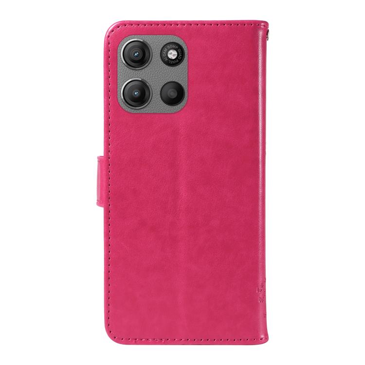 For Motorola Moto G15 Tree & Cat Embossed Pattern Flip Leather Phone Case