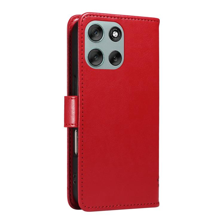 For Motorola Moto G56 5G Tree & Cat Embossed Pattern Flip Leather Phone Case