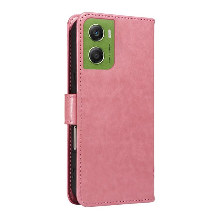 For Motorola Moto G06 4G Tree & Cat Embossed Pattern Flip Leather Phone Case