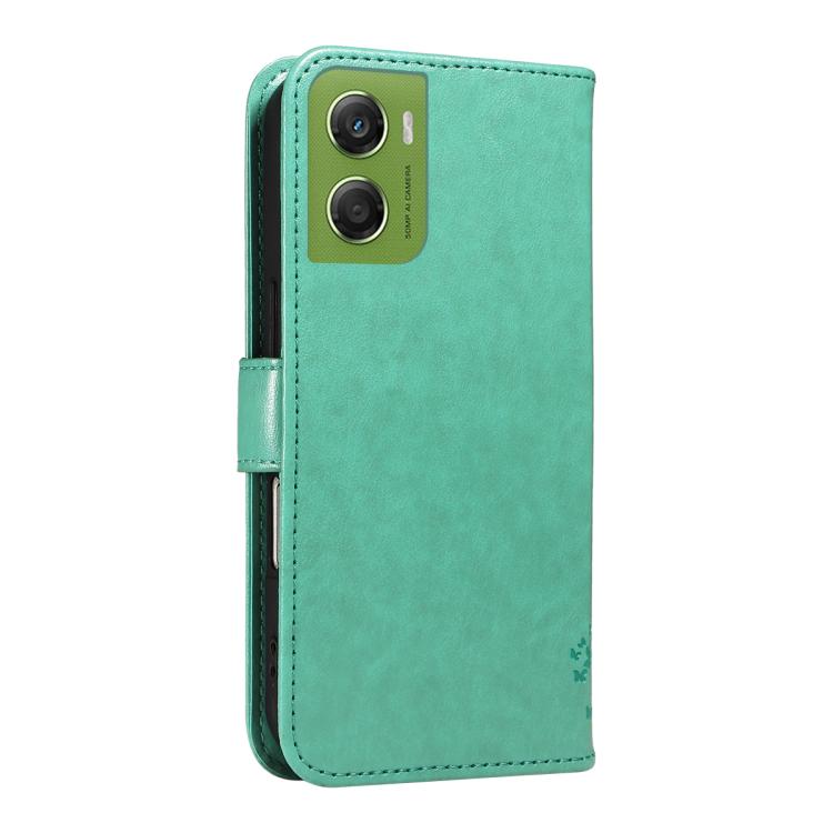 For Motorola Moto G06 4G Tree & Cat Embossed Pattern Flip Leather Phone Case