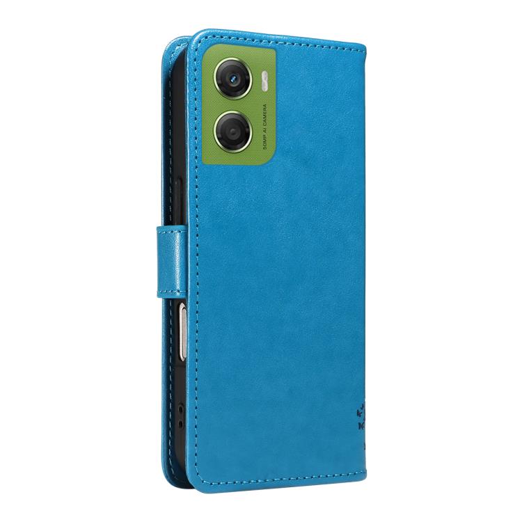 For Motorola Moto G06 4G Tree & Cat Embossed Pattern Flip Leather Phone Case