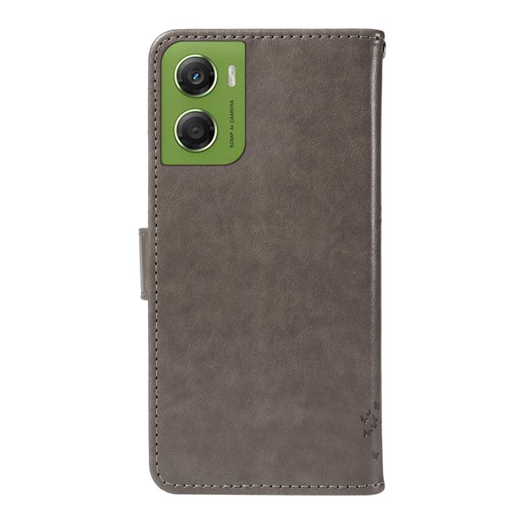 For Motorola Moto G06 4G Tree & Cat Embossed Pattern Flip Leather Phone Case