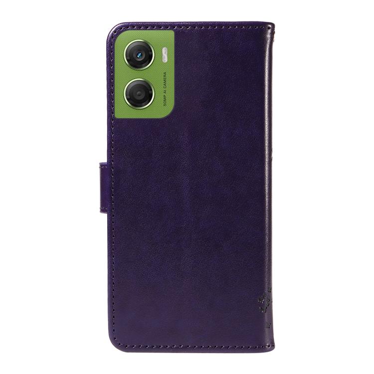 For Motorola Moto G06 4G Tree & Cat Embossed Pattern Flip Leather Phone Case