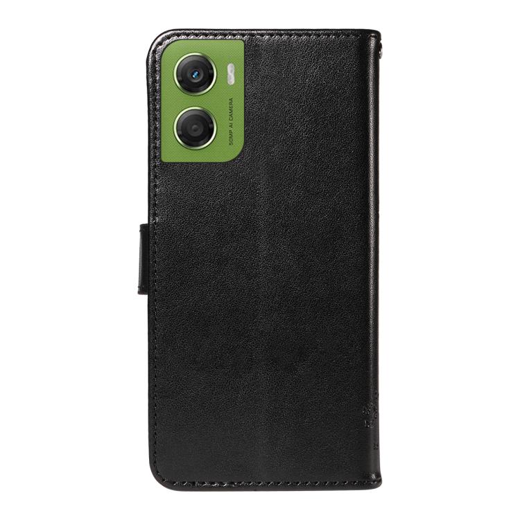 For Motorola Moto G06 4G Tree & Cat Embossed Pattern Flip Leather Phone Case