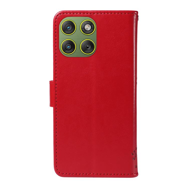 For Motorola Edge 70 5G Tree & Cat Embossed Pattern Flip Leather Phone Case