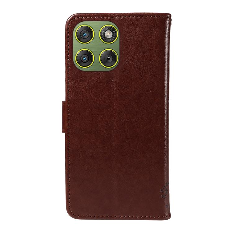 For Motorola Edge 70 5G Tree & Cat Embossed Pattern Flip Leather Phone Case