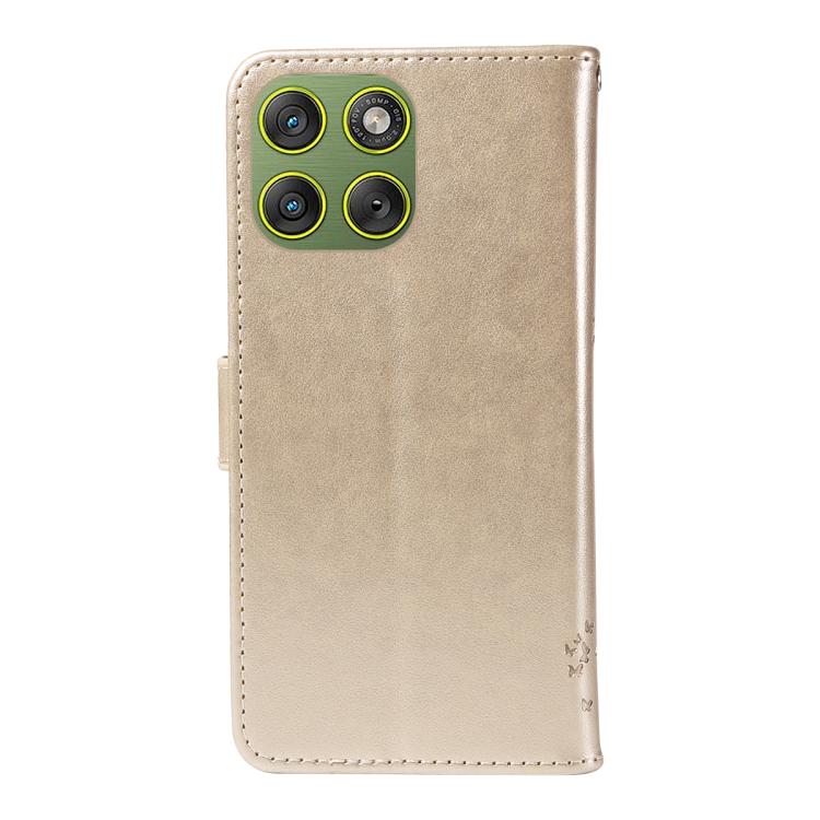 For Motorola Edge 70 5G Tree & Cat Embossed Pattern Flip Leather Phone Case