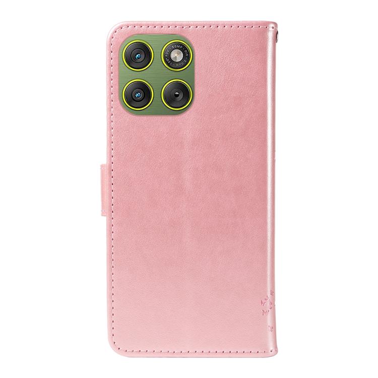 For Motorola Edge 70 5G Tree & Cat Embossed Pattern Flip Leather Phone Case