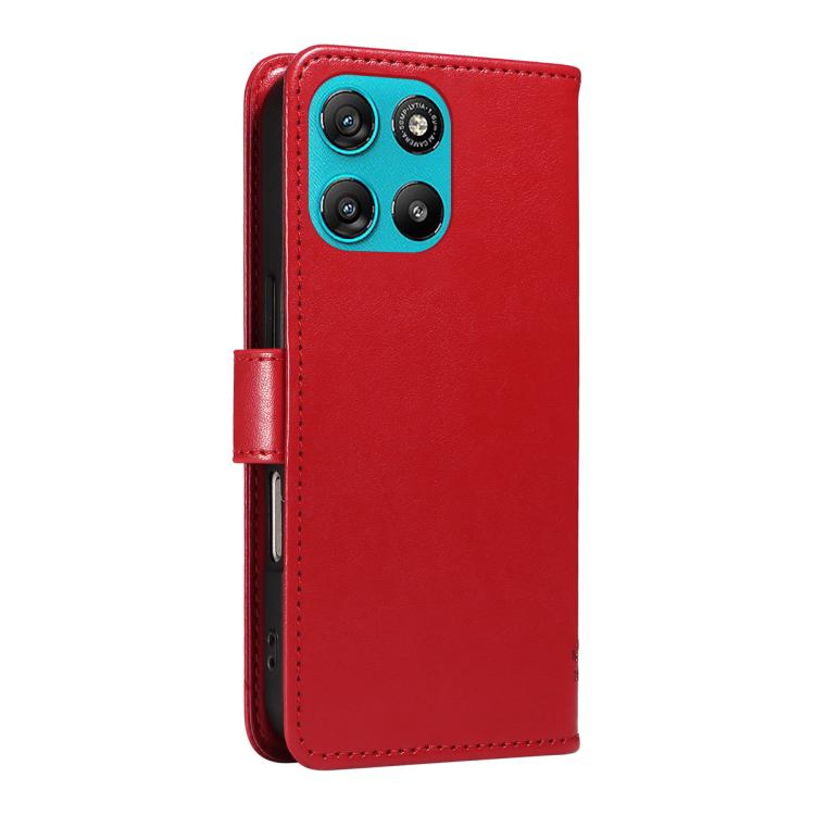 For Motorola Moto G67 Power 5G Tree & Cat Embossed Pattern Flip Leather Phone Case