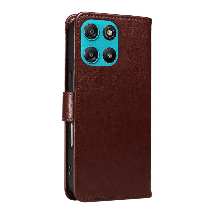 For Motorola Moto G67 Power 5G Tree & Cat Embossed Pattern Flip Leather Phone Case