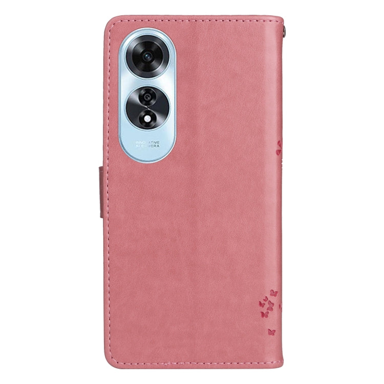 For OPPO A60 4G Global Tree & Cat Embossed Pattern Flip Leather Phone Case