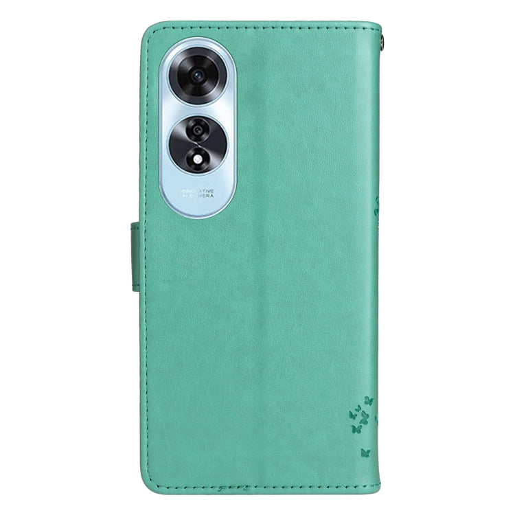 For OPPO A60 4G Global Tree & Cat Embossed Pattern Flip Leather Phone Case