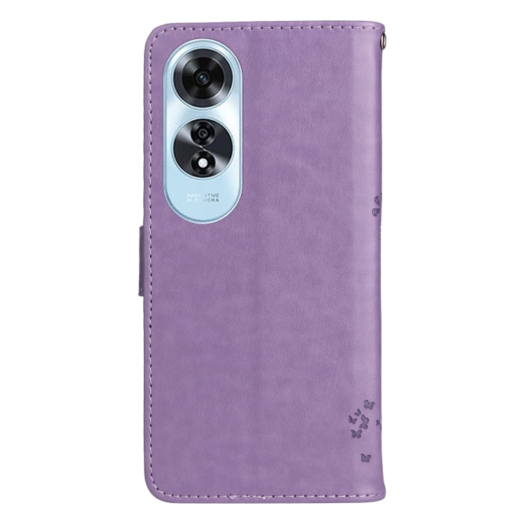 For OPPO A60 4G Global Tree & Cat Embossed Pattern Flip Leather Phone Case